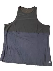 ALO YOGA tank top Women's Large Mesh sheer black sleeveless Top gym run, Nwot - Picture 1 of 7