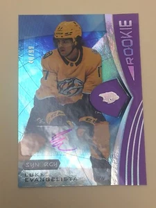 2023-24 Upper Deck Synergy Luke Evangelista RC Rookie Purple Auto /99 Preds - Picture 1 of 2