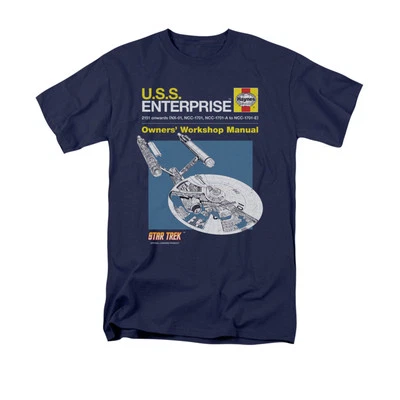 STAR TREK ENTERPRISE MANUAL Licensed Adult Men's Graphic Tee Shirt SM-5XL - Image 1 of 4