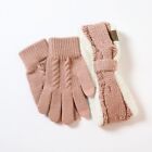 NWOT C & C California set of knit headband and gloves warm line fluffy fuzzy new