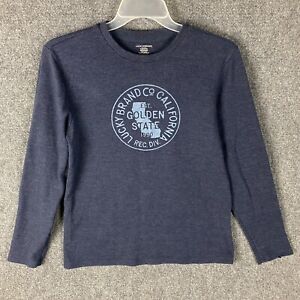 Lucky Brand Sleep Shirt Men's Medium Pullover Waffle Knit Blue Cotton Blend M
