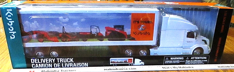 KUBOTA Delivery Truck Volvo Semi 1:32 New Ray 2013 L3800 ZD331  SVL90-2  4x4 UTV - Image 1 of 4
