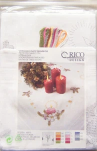 Rico CHRISTMAS CANDLE, BRANCH Embroidery/X-Stitch Table Topper #48970 -NEW - Picture 1 of 3