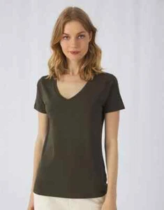 B&C Inspire Womens V-Neck Tee Ladies Short Sleeve T-Shirt Casual Top - Picture 1 of 7