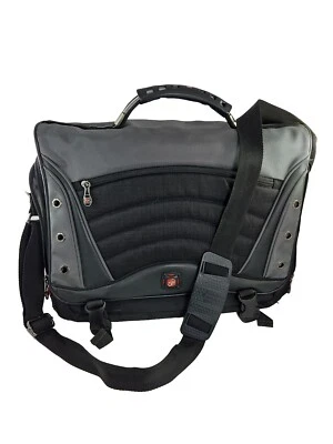 Swiss Gear 黑色灰色信使电脑肩带笔记本电脑包土星 — 第 1/4 张图片