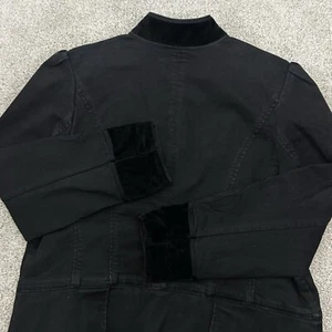 Lauren Ralph Lauren Black Denim And Velvet Jacket Women’s Size 14W Stretch NEW - Picture 1 of 11