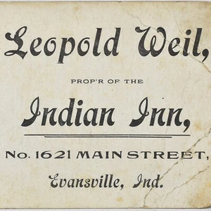 1890s Indian Inn Hotel Leopold Weil Main Street Evansville Vanderburgh Indiana - Picture 1 of 3