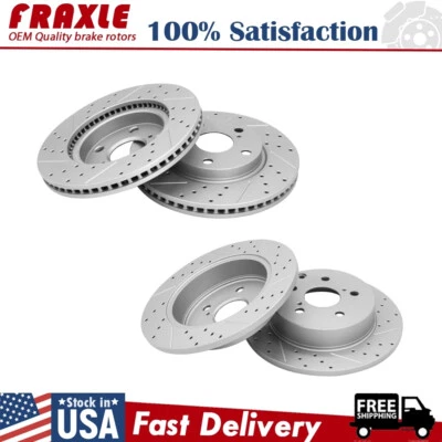 Rotores de freno delanteros traseros perforados para Toyota Rav4 2006-2018 2010 2011 2012 HS250H Foto 1 de 4