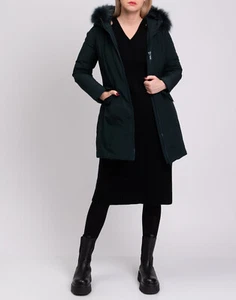 PVP €255 BOMBOOGIE Abrigo Parka de Plumón US-S 4 XL Desmontable Piel de Mapache Borde Con Capucha - Imagen 1 de 11