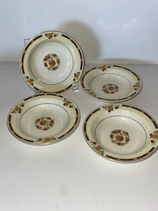 4 Antique ALTON by W H Grindley England Sheraton Ivory w/ Florals Dessert Bowls - Picture 1 of 5