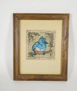 Signed by artist & Numbered Artwork "Kingfisher Baby II" LE 6/26 BIRD Painting - Picture 1 of 15