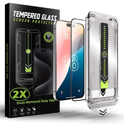 2x High Full Panzerfolie Echt Glas HQ+ Für iPhone 16 Pro / 16 Pro Max Schutzglas - Bild 1 von 4