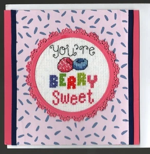 Handmade All Occasions Pink & Navy Card "You're Berry Sweet" - Picture 1 of 1