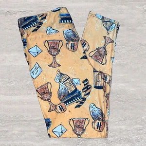 Yellow Hufflepuff House Potter Kids Leggings - Picture 1 of 7