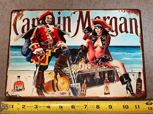 CAPTAIN AND SEXY LADY MORGAN Metal sign 8"X12" NEW SEALED  US SELLER - Picture 1 of 3