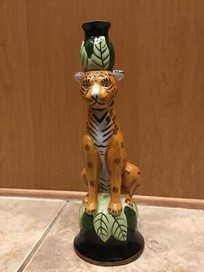 Kerzenständer 2er Set Keramik gepunktet Leopard Design Modern Luxe - Bild 1 von 7