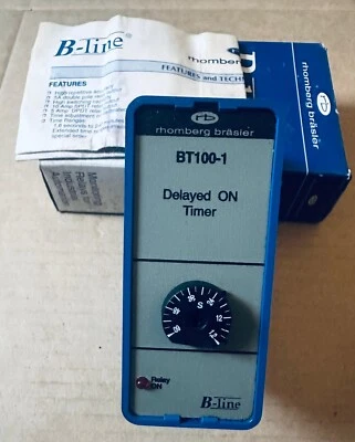RHOMBERG BRASLER B-LINE BT100-1 TEMPORIZADOR RETRASADO NUEVO EN CAJA - Imagen 1 de 4