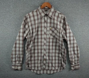 Tom Tailor Pure Cotton Long Sleeve Check Plaid Button Up Beige / Brown Shirt - L - Picture 1 of 12