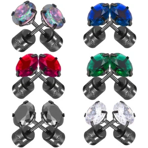 6 Pairs Lightweight Titanium Earrings Studs Screw Back Earrings Titanium - Picture 1 of 11