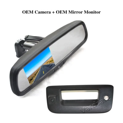Reverse Backup Camera & Replacement Rear Mirror Monitor for Chevrolet Silverado - Image 1 of 4