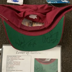Charlie Ward & Warrick Dunn Signed & Verified Florida St. Seminoles Hat - Picture 1 of 6