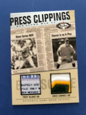 2003 Fleer Box Score "Press Clippings" Dual Patch Glaus (Tag)/Chavez 023/100 - Image 1 of 2