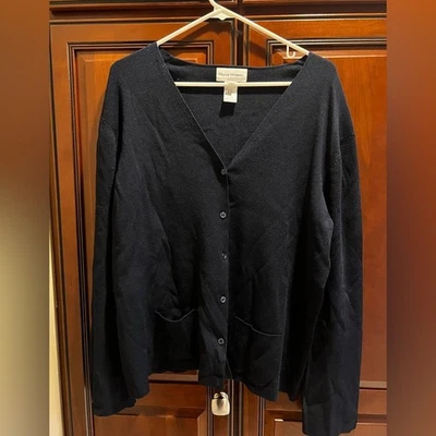 Cárdigan Rena Rowan Botón Frontal Azul Marino Oscuro Manga Larga con Bolsillos Mujer - XL Foto 1 de 4