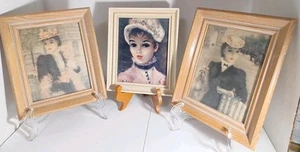 3 VTG Huldah Art Prints Le Deux Camarades Premiere Au-Rendez Vous Marianne Frame - Picture 1 of 18