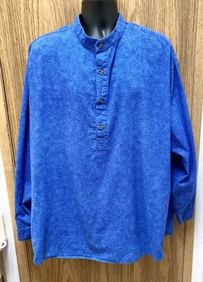 Camisa Frontier Classics Para Hombre 1800 Reproducción Sin Cuello 3X Muy Azul Foto 1 de 4