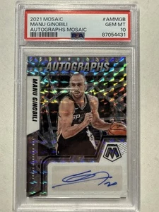 2021-22 Panini Mosaic Manu Ginobili Autographs Silver Mosaic Prizm Auto #AM-MGB - Picture 1 of 4