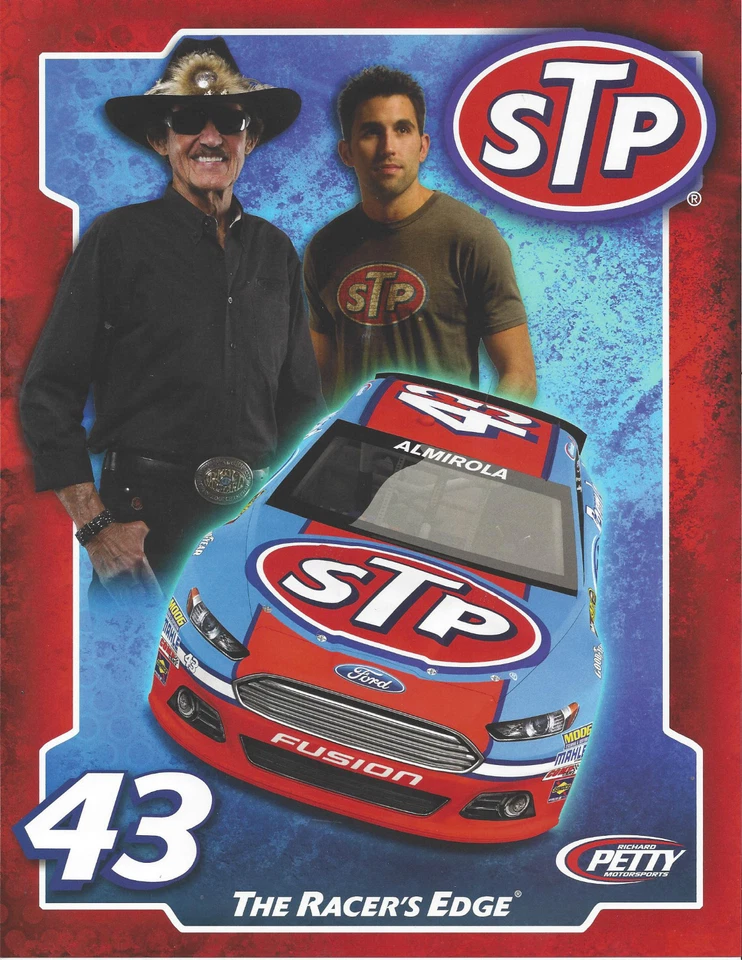 Richard Petty 2013/Aric Almirola STP #43" NASCAR SPRINT CUP SERIE POSTAL Foto 1 de 1