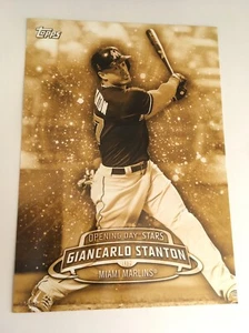 2017 Topps Opening Day Stars Jumbo 5x7 Giancarlo Stanton ODS23 #’d 10/10 Gold - Picture 1 of 1