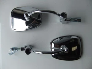 PAR DE ESPEJOS CLÁSICOS DE MONTAJE FINAL DE BARRA DE MOTOCICLETA BSA TRIUMPH NORTON ROYAL ENFIELD - Imagen 1 de 7