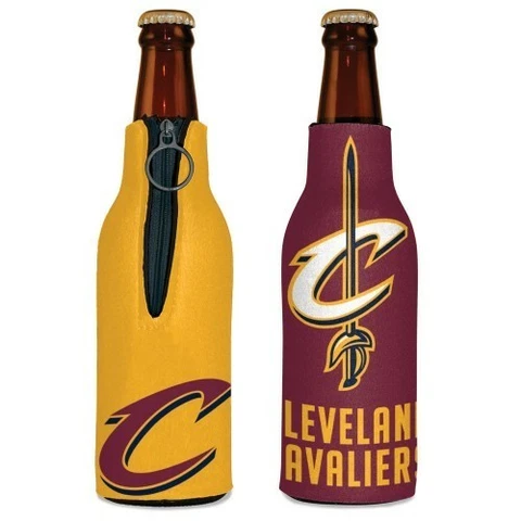 CLEVELAND CAVALIERS BOTTLE HOLDER COOZIE KOOZIE COOLER WITH ZIPPER Cover