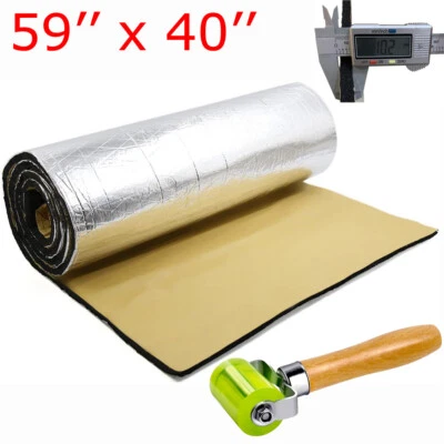 Protector térmico aislamiento asesino de ruido coche amortiguador de sonido alfombrilla a prueba de 59"x40" 10 mm Foto 1 de 4