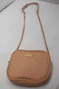 Bebe Los Angeles Crossbody Light Pink Chain Strap Purse Small Bag Embroidered - Picture 1 of 8