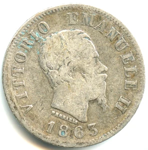Italie 50 centesimi argent Victor Emmanuel II 1863 M n°7609 - Foto 1 di 2