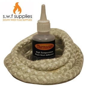 Stove/Fire Rope 8mm 3m Length & 50ml Glue Kit Woodburner Log Burner Door Seal - Picture 1 of 1