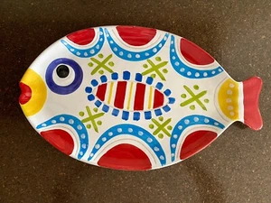 Vietri Italy Decorative Wall Hanging Decor Large 18.5” Plate Excellent - Picture 1 of 12