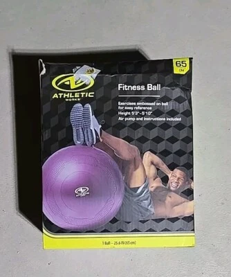 65 cm Yoga Fitness Ball Anti Burst With Air Pump by Athletic Works NEW IN BOX - Image 1 of 4