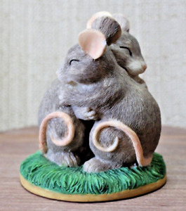 Vtg Silvestri Charming Tails Hugging Mice Figurine Fitz & Floyd Friends Mouse