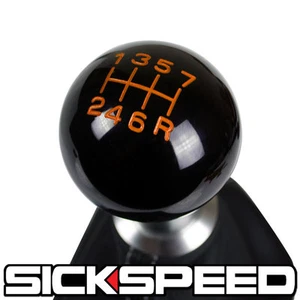 BLACK/ORANGE VINTAGE MANUAL SHIFT KNOB 7 SPEED WITH ADAPTER FOR C7 CORVETTE - Picture 1 of 1