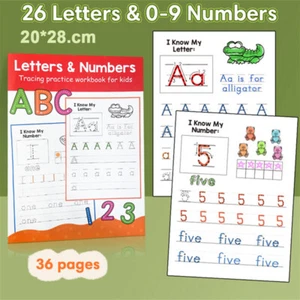 36Pages English 26 Letter & 0-9 NumbersTracing Practice Book Workbook For Ki _ke - Picture 1 of 7