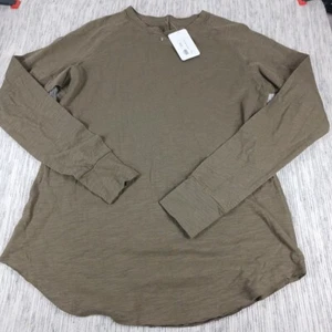 Women's Olive Green Long Sleeve Shirt Thumb Holes Large Hiking Outdoor Unbranded - Picture 1 of 7