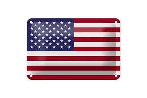 Blechschild Flagge Vereinigte Staaten 18x12cm United States Deko Schild - Picture 1 of 5