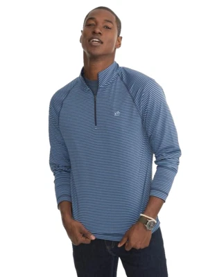 Southern Tide Portola Striped 1/4 Zip Pullover Blue Long Sleeve Stretch Men's M - Image 1 of 4