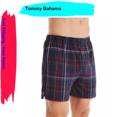 Boxers Tommy Bahama de punto para hombre azul marino a cuadros [S] Foto 1 de 4