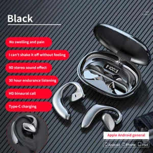 Bluetooth Ear-hook Headphone TWS Stereo Bass Headsets for Sports iPhone Samsung - Picture 1 of 8