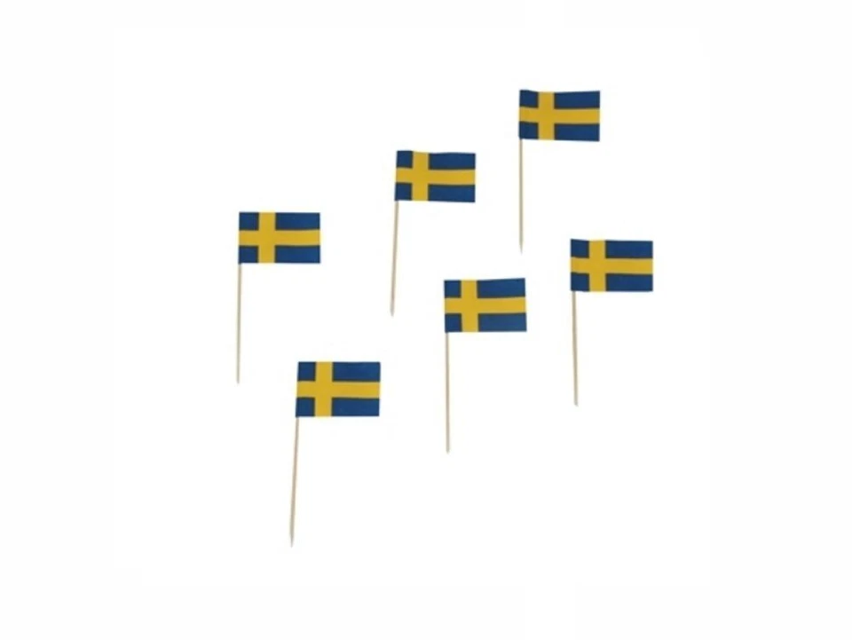 50 Deko-Picker 8 cm Schweden Länder Flaggenpicker Fahnenpicker Flagge picker - Bild 1 von 1