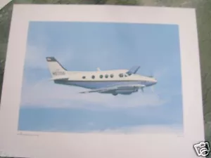BEECHCRAFT KING AIR - B 90 - IN FLIGHT - COLOR POSTER 16 X 20 - Picture 1 of 2